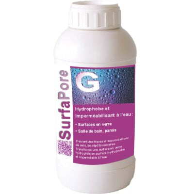 SurfaPore G protection antistatique, anti reflet, anti calcaire et sel sur verre, paroi vitrée, douche