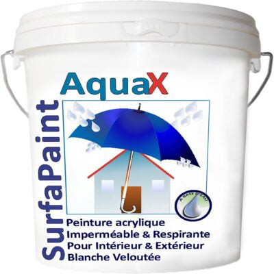 SurfaPaint Aqua X Peinture imperméable, réfléchit la chaleur, lessivable Int/Ext